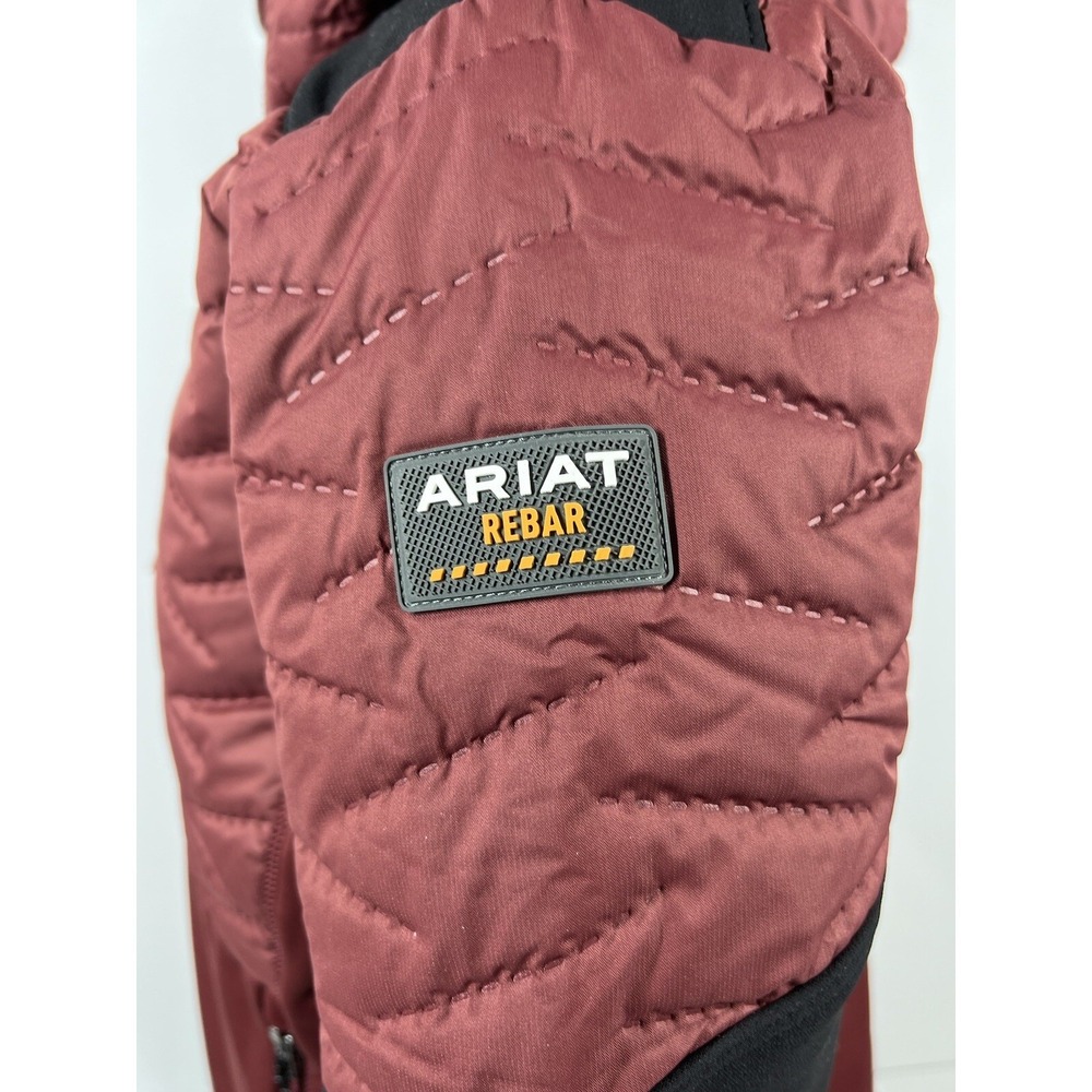 NWT Ariat Rebar Cloud 9 Water Resistant Zone Insulated Maroon Jacket Womens SZ L - Picture 16 of 16